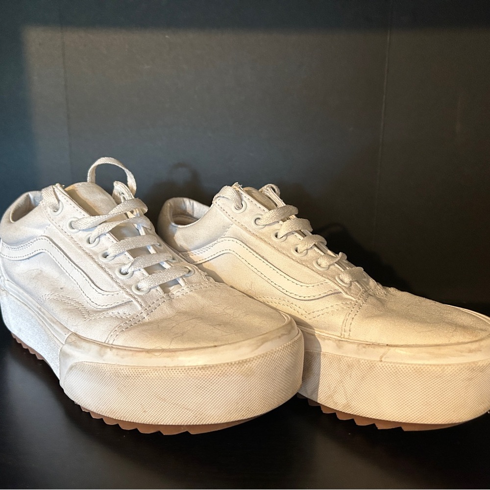 Vans White Platform Sneakers